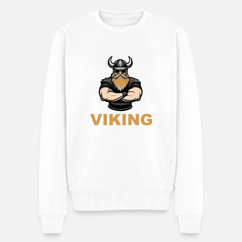 wikinger warrior 1 - Männer Premium Bio Pullover - Weiß