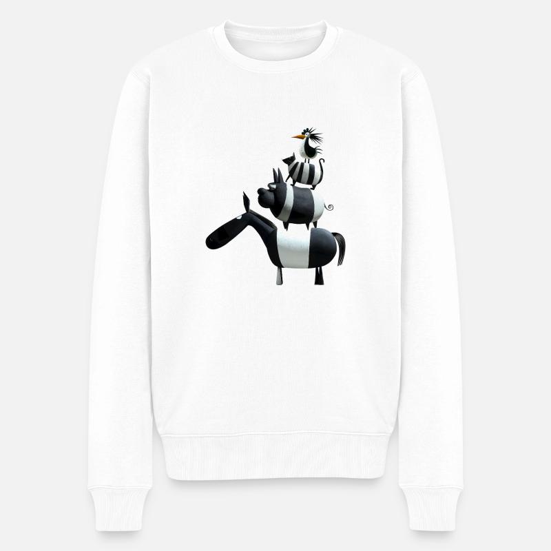 Stadtmusikanten "Funny" - Männer Premium Bio Pullover - Weiß