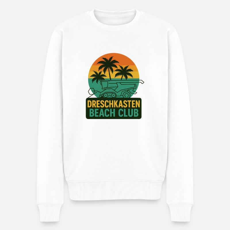 Dreschkasten Beach Club - Männer Premium Bio Pullover - Weiß