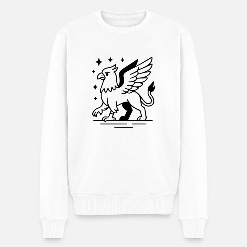 Greif - Männer Premium Bio Pullover - Weiß