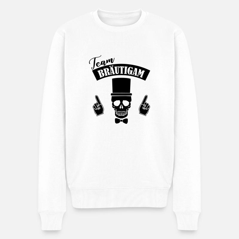 Team Bräutigam Skull - Männer Premium Bio Pullover - Weiß