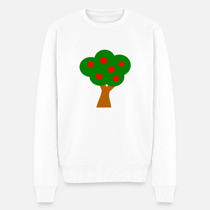 Apfelbaum Baum - Männer Premium Bio Pullover - Weiß