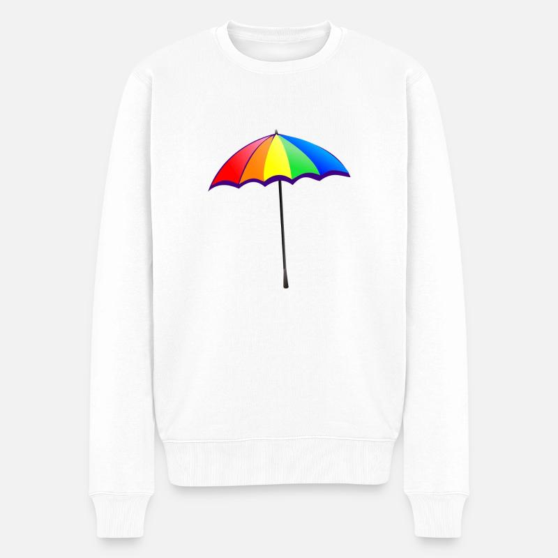 Sonnenschirm - Männer Premium Bio Pullover - Weiß