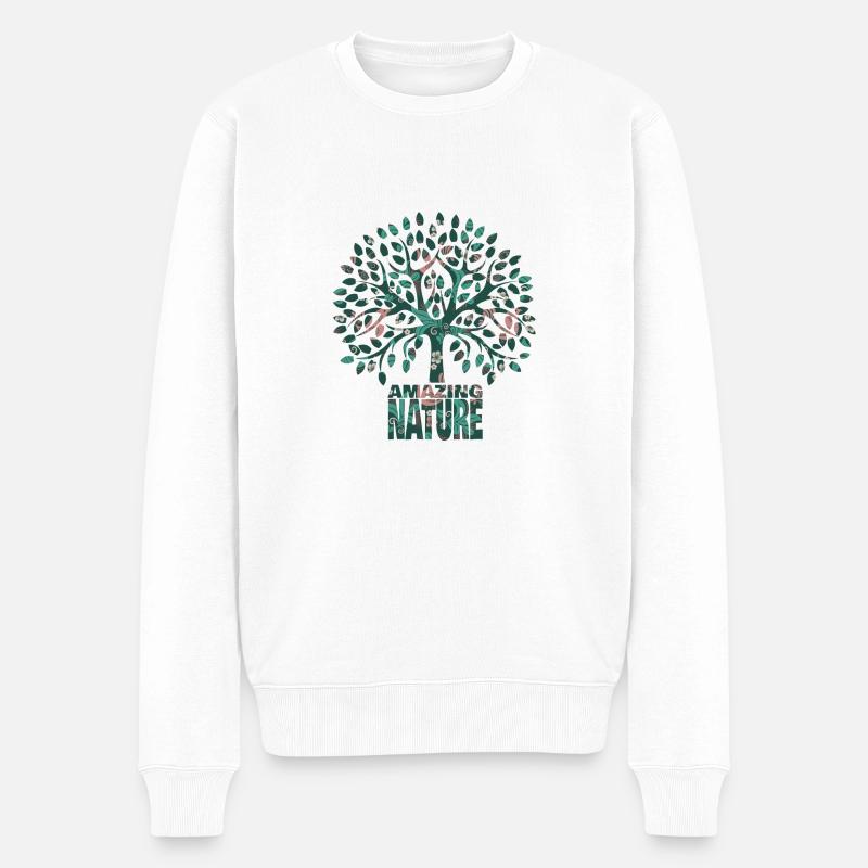 Amazing Nature Color - Männer Premium Bio Pullover - Weiß