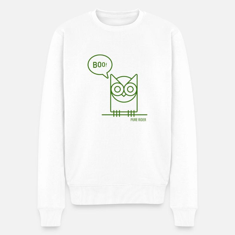 Owl pur Rider - Pull Premium bio Homme - blanc