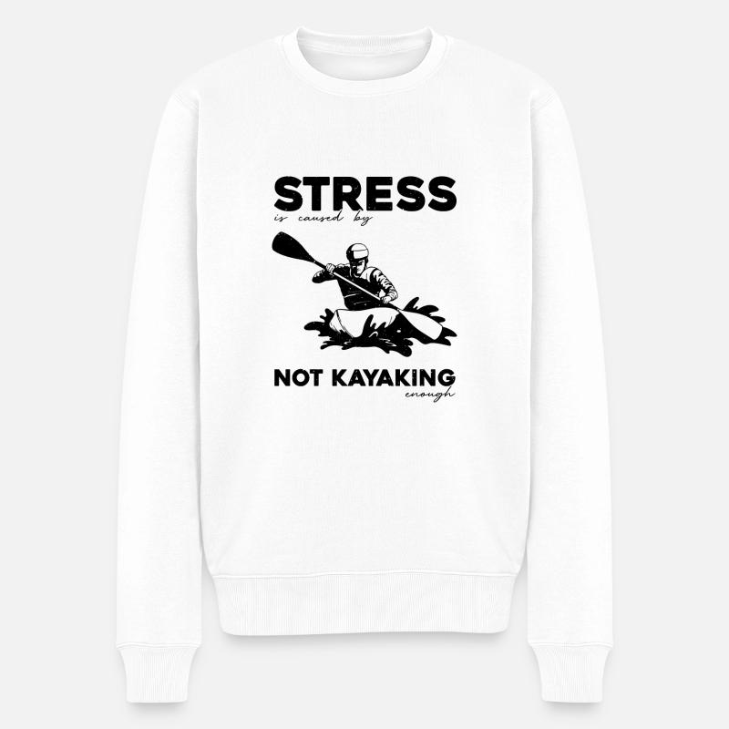 Kajak - Männer Premium Bio Pullover - Weiß