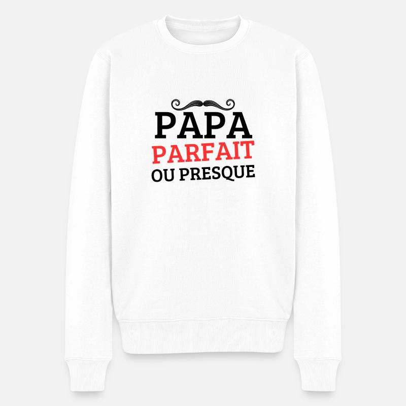 FAST PERFEKTER PAPA - Männer Premium Bio Pullover - Weiß