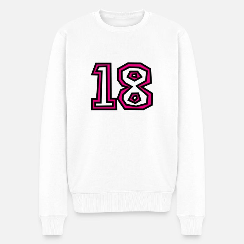 18. 18 ANS. 18e ANNIVERSAIRE. ANNIVERSAIRE 18 ANS. - Pull Premium bio Homme - blanc
