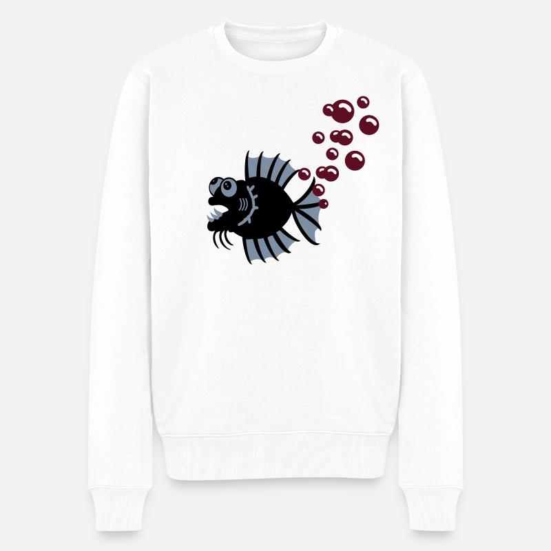 Blasen / bubbles (1c) - Männer Premium Bio Pullover - Weiß