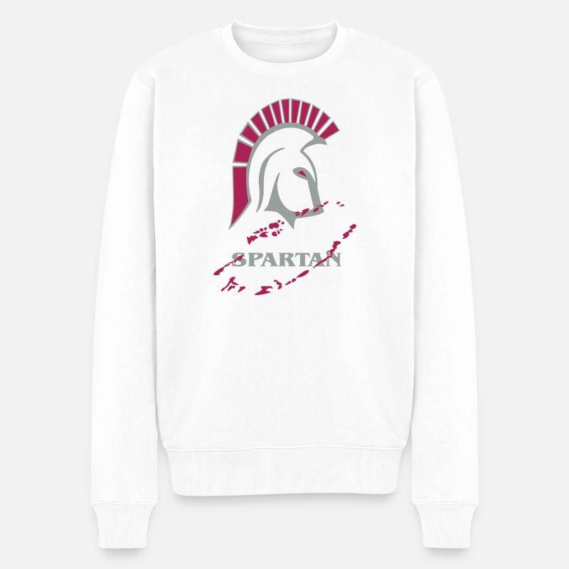 Spartan & Blut - Männer Premium Bio Pullover - Weiß