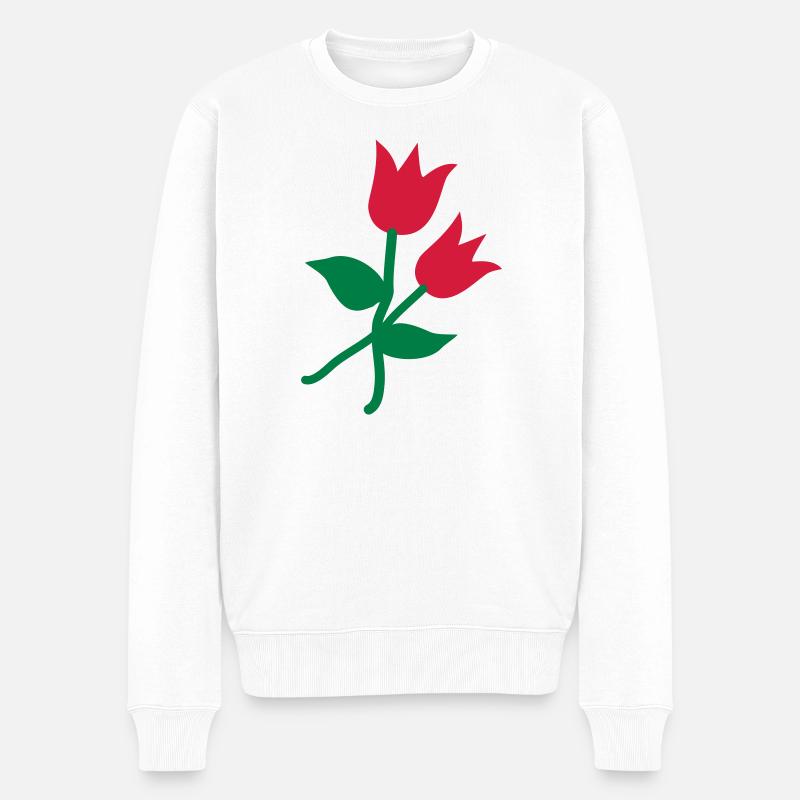 Tulpen - Männer Premium Bio Pullover - Weiß