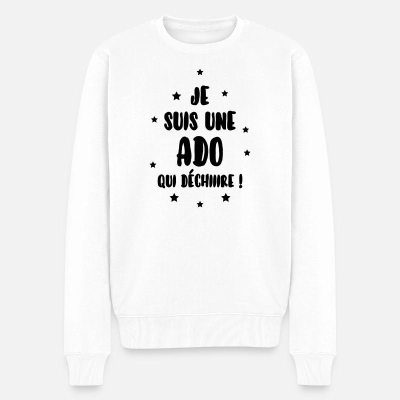 adolescent / enfant / ado / adolescente - Pull Premium bio Homme - blanc
