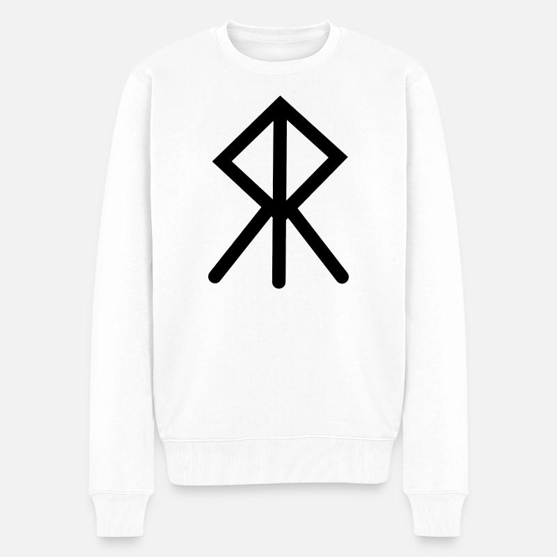 Moed Viking rune COURAGE - Pull Premium bio Homme - blanc