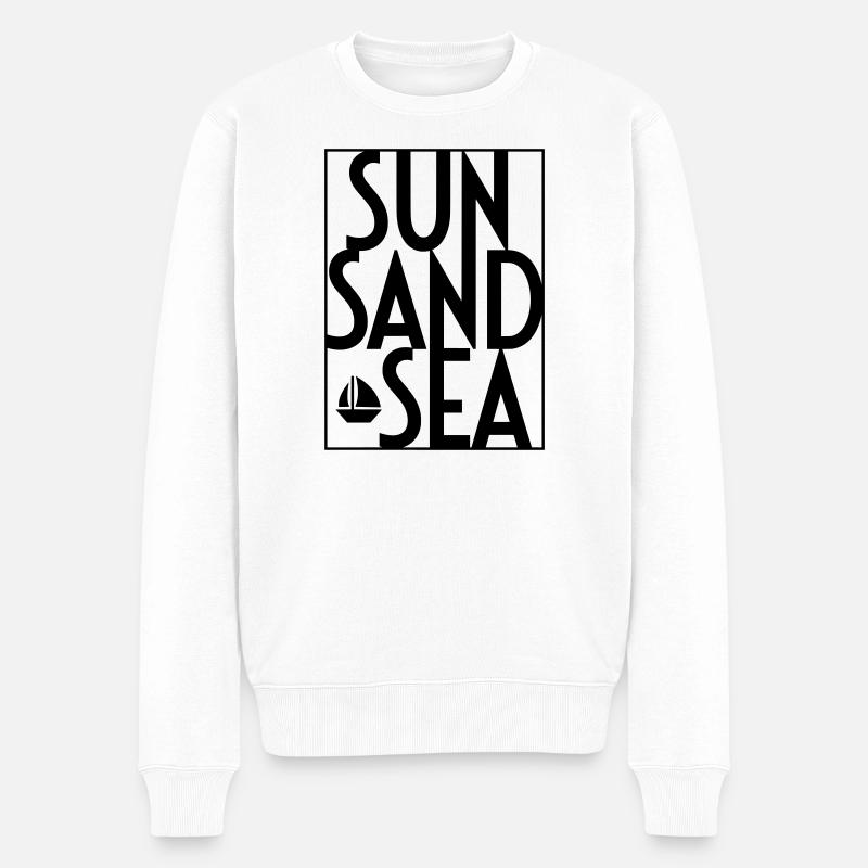 SOLEIL SABLE MER - Pull Premium bio Homme - blanc