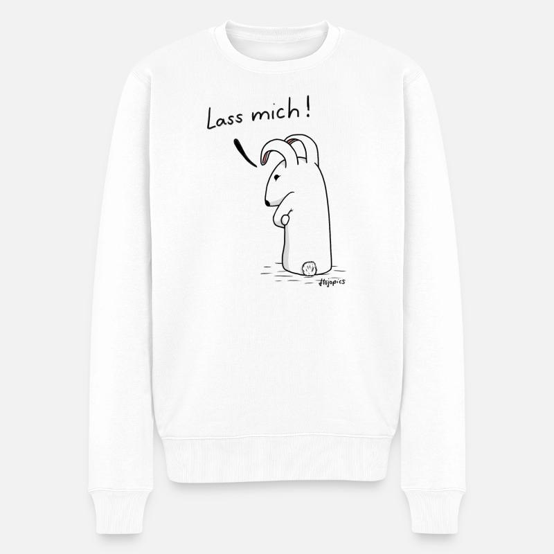 Grummelhase "Lass mich" - Männer Premium Bio Pullover - Weiß