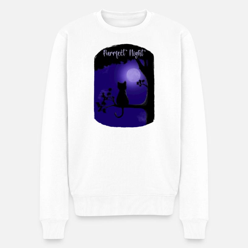 Nuit Purrfect - Pull Premium bio Homme - blanc