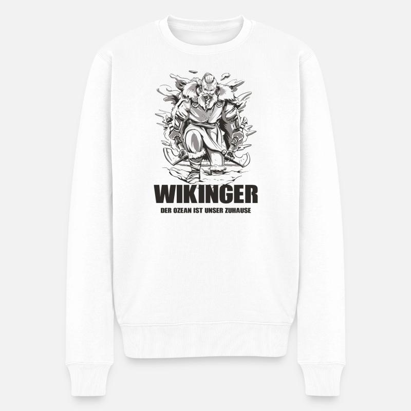 Wikinger Design - Männer Premium Bio Pullover - Weiß