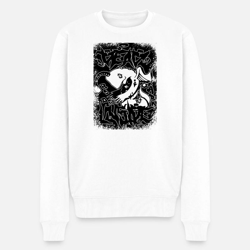 Abstraktes Sternenastronomie-Design - Männer Premium Bio Pullover - Weiß