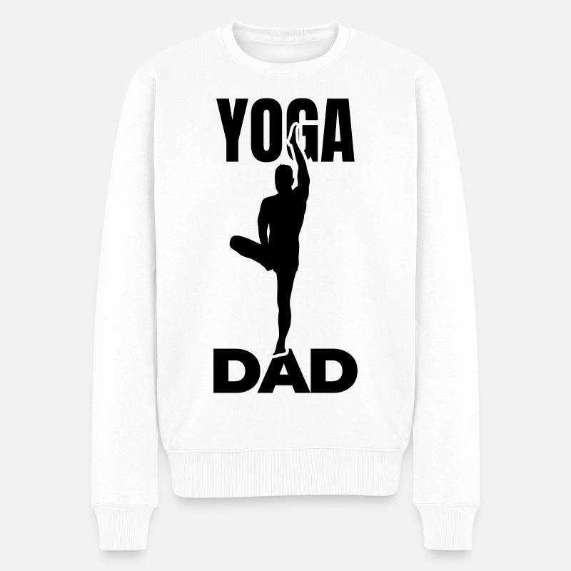 Yoga Papa - Männer Premium Bio Pullover - Weiß