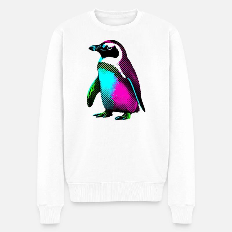 Pinguin - Männer Premium Bio Pullover - Weiß