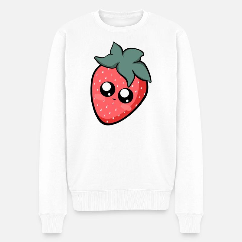 Fraise fruitée - Pull Premium bio Homme - blanc