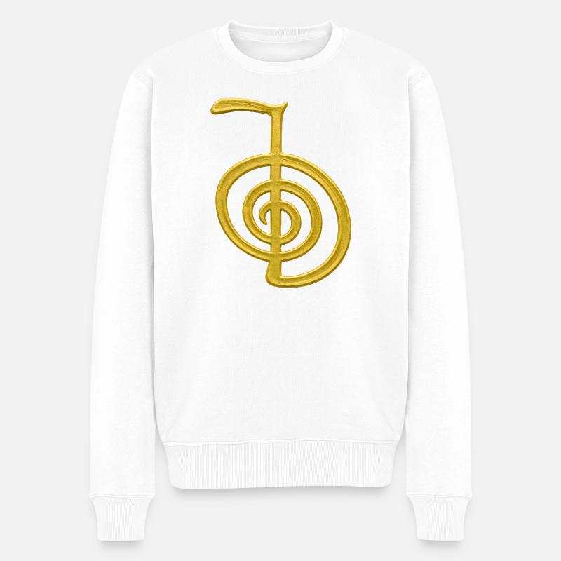 Cho Ku Rei – Energie & Schutz - Männer Premium Bio Pullover - Weiß