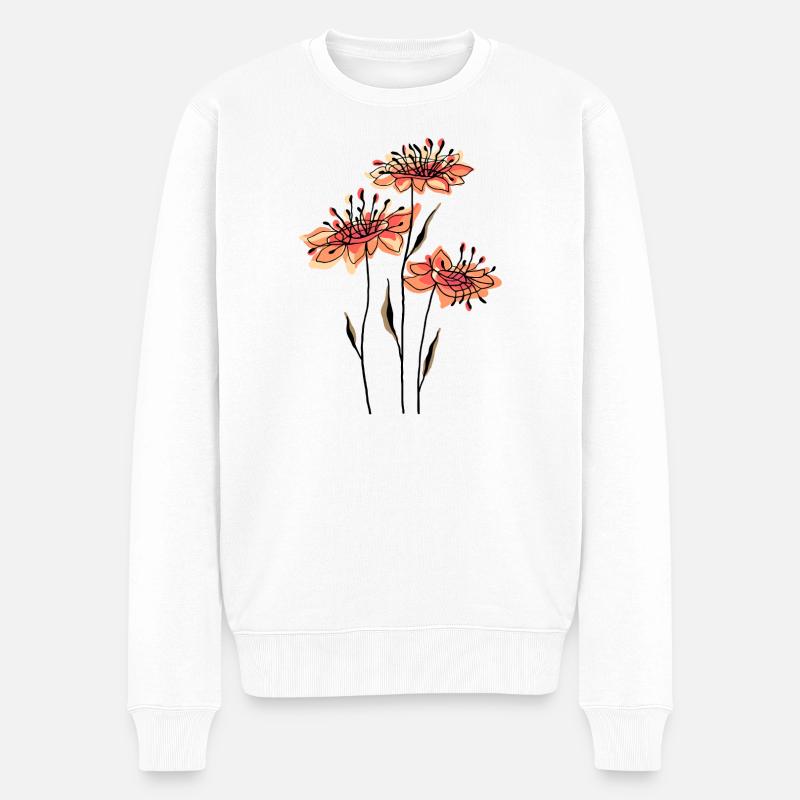 Blumen - Männer Premium Bio Pullover - Weiß