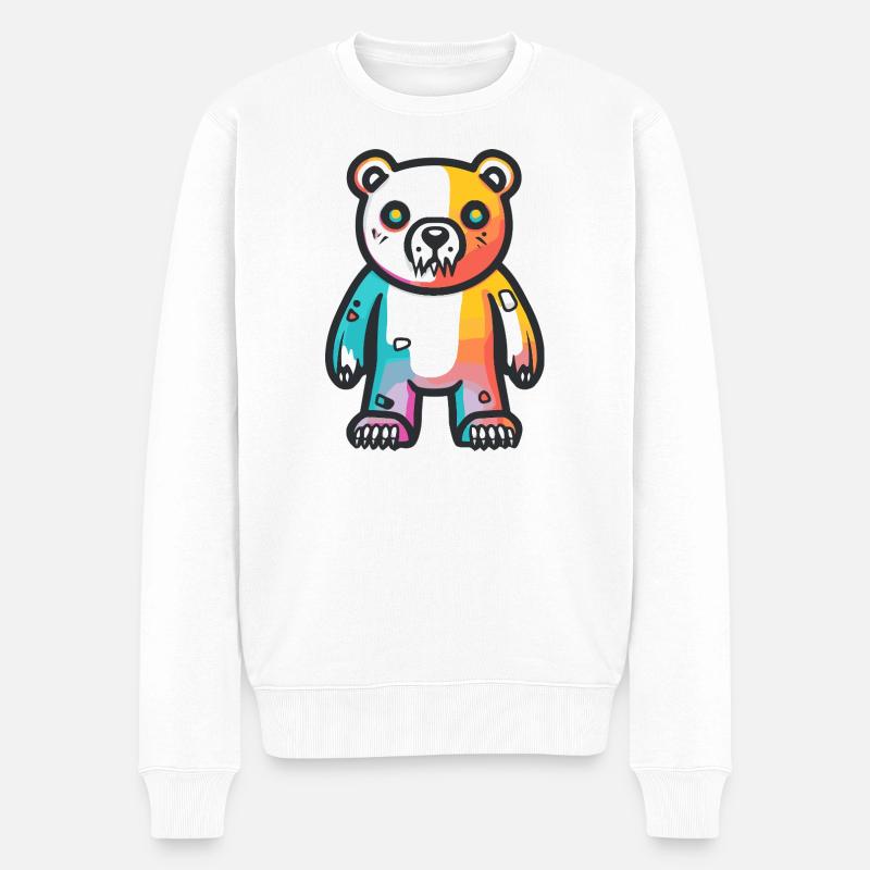 Eisbär Halloween Comic Lustig - Männer Premium Bio Pullover - Weiß