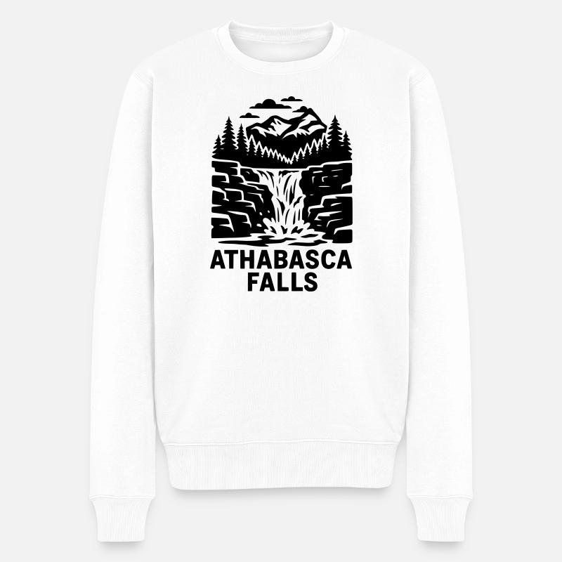 athabasca falls - Männer Premium Bio Pullover - Weiß