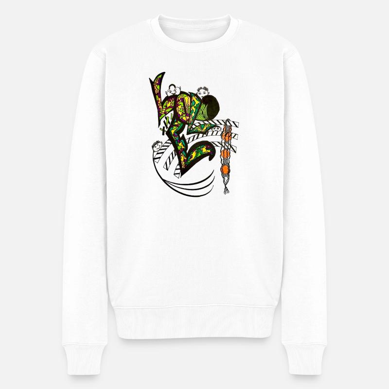 " LOVE" Kaleidoskop Graffiti Buchstaben - Männer Premium Bio Pullover - Weiß