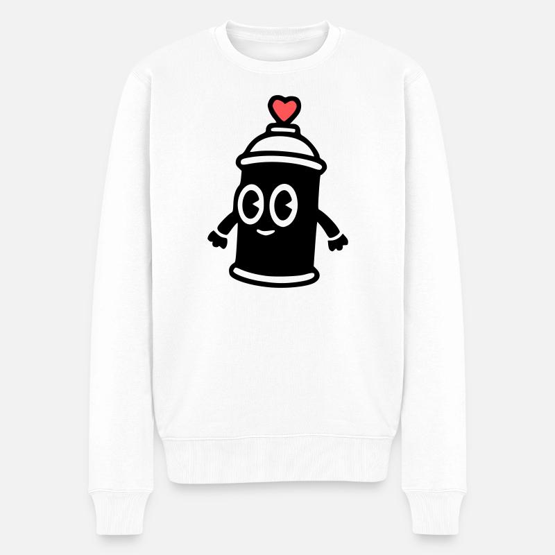 Graffiti Spraydose | Street Art mit Herz - Männer Premium Bio Pullover - Weiß