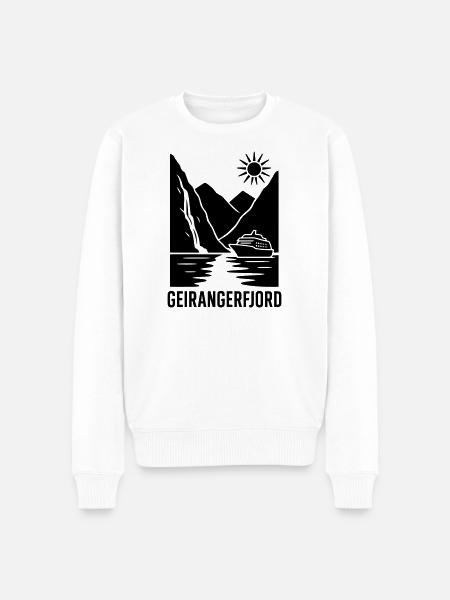 Geiranger Fjord Norway - Men's Premium Organic Jumper - white