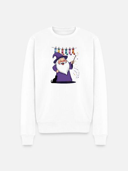 The Wizard and the Socks - Men's Premium Organic Jumper - white