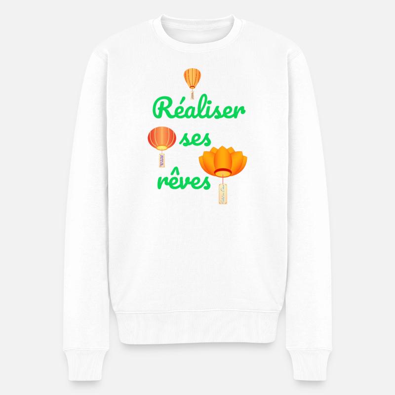 Réaliser ses rêves - Pull Premium bio Homme - blanc