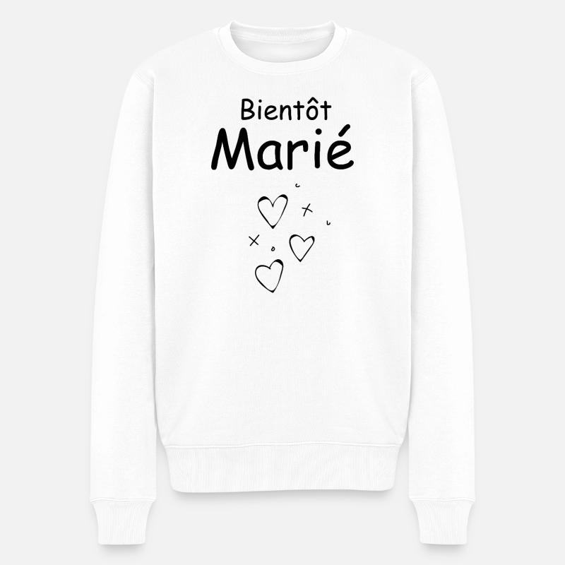 Bald verheiratet - Männer Premium Bio Pullover - Weiß