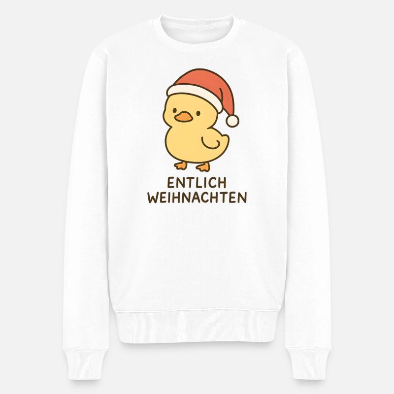 Entlich Weihnachten Küken - Männer Premium Bio Pullover - Weiß