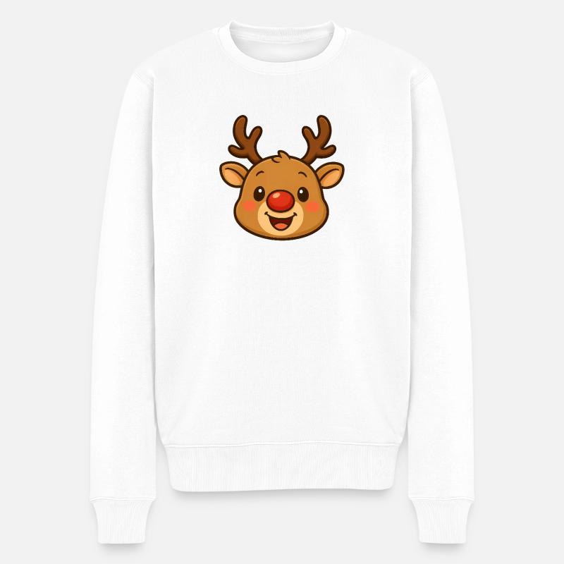 Mignonne design de Noël en renne - Pull Premium bio Homme - blanc