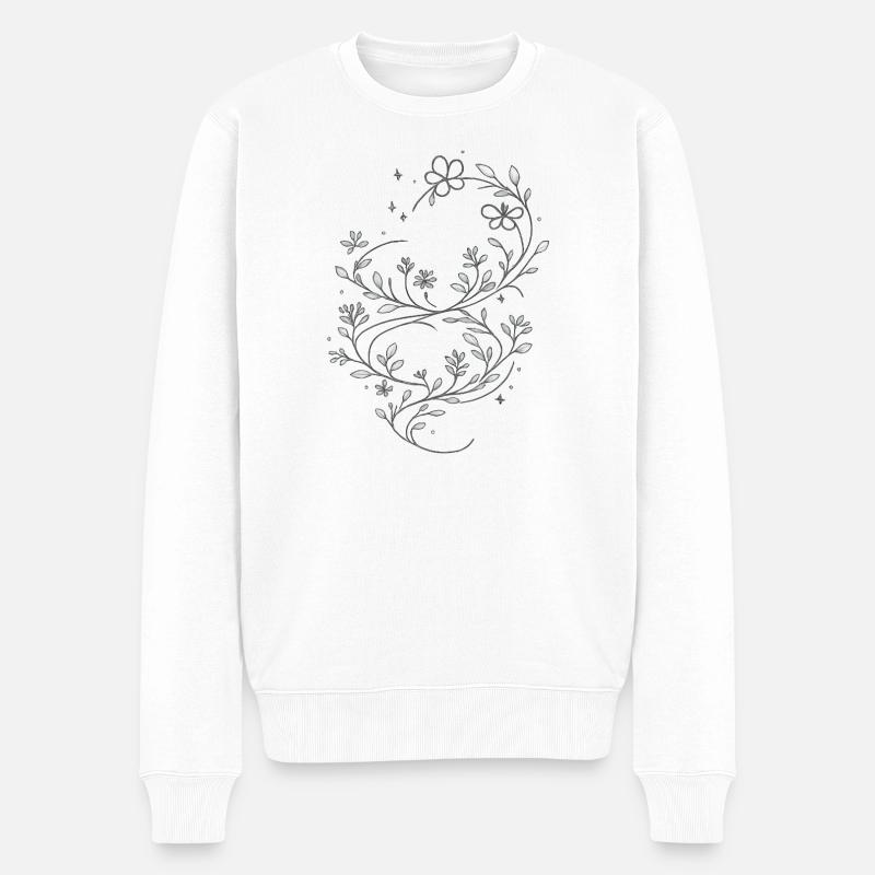 Liane à Fleurs d’Argent - Pull Premium bio Homme - blanc