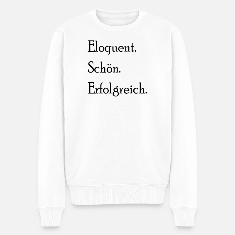 Éloquent. Sympa. Avec succès. Déclaration - Pull Premium bio Homme - blanc