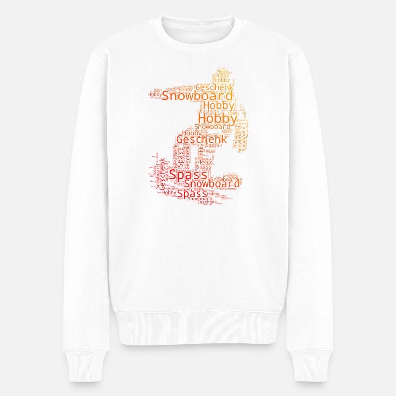 Puristisches Snowboard Thema - Männer Premium Bio Pullover - Weiß