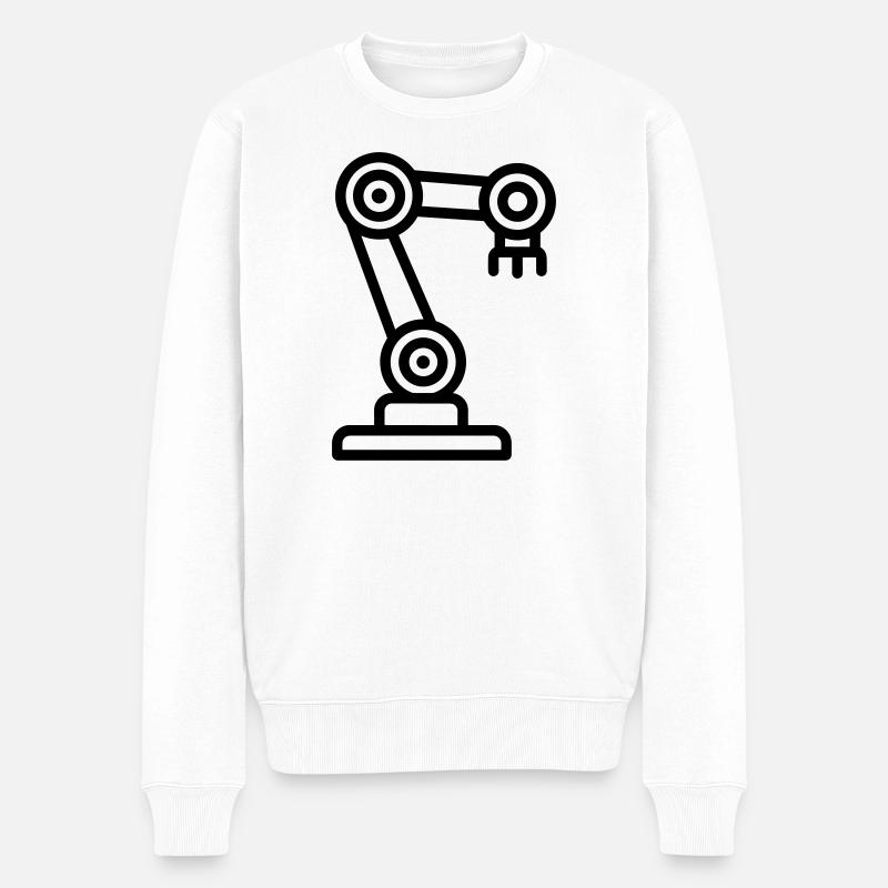 Roboterarm - Männer Premium Bio Pullover - Weiß