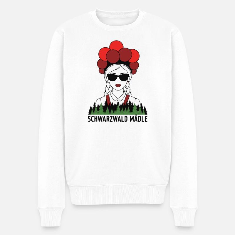 Schwarzwald Mädle - badisches Sprichwort - Männer Premium Bio Pullover - Weiß