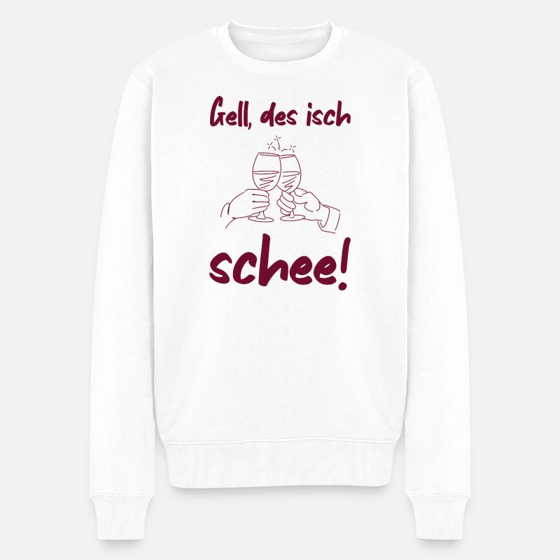 Schee - proverbe bade vin d’amitié - Pull Premium bio Homme - blanc