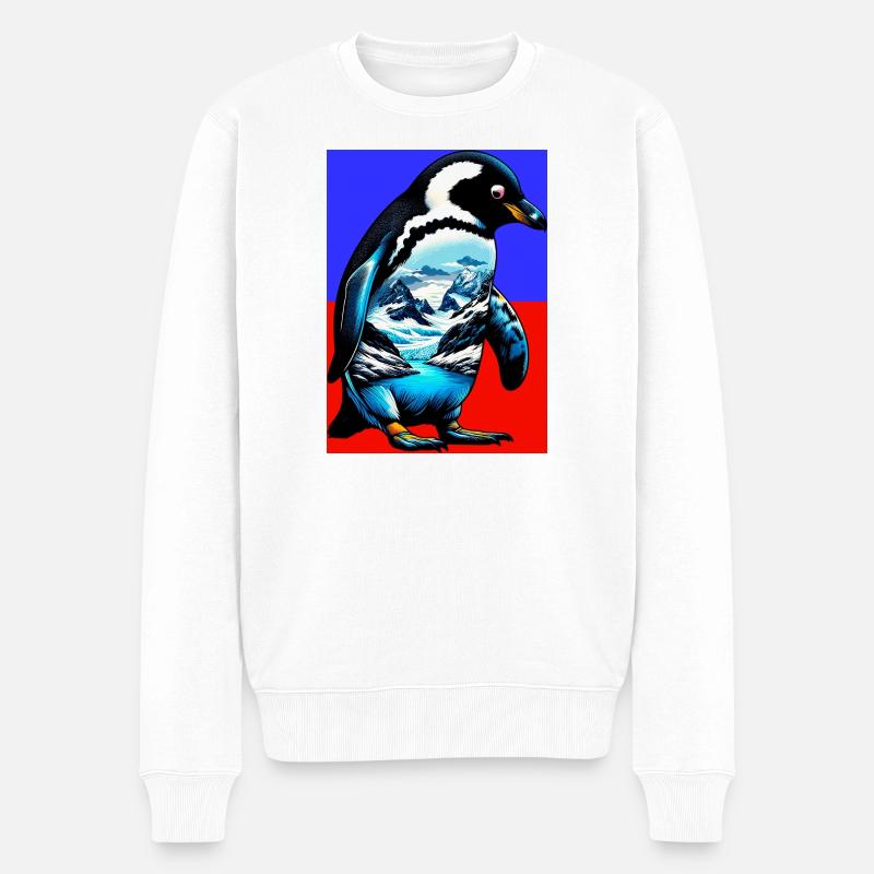 Pinguin - Männer Premium Bio Pullover - Weiß