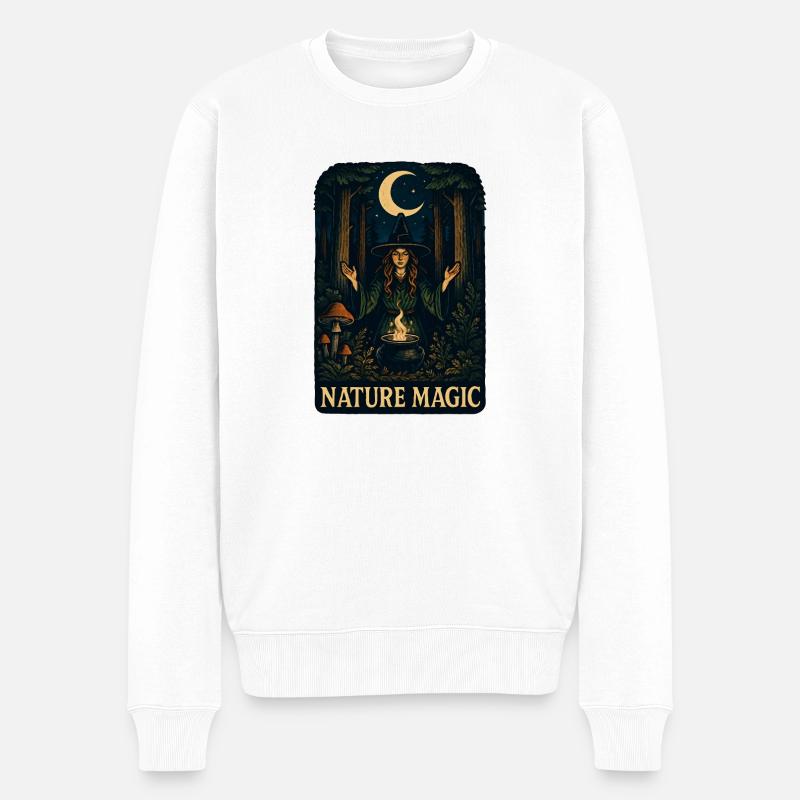 Forest Magic Moon Magic - Men's Premium Organic Jumper - white