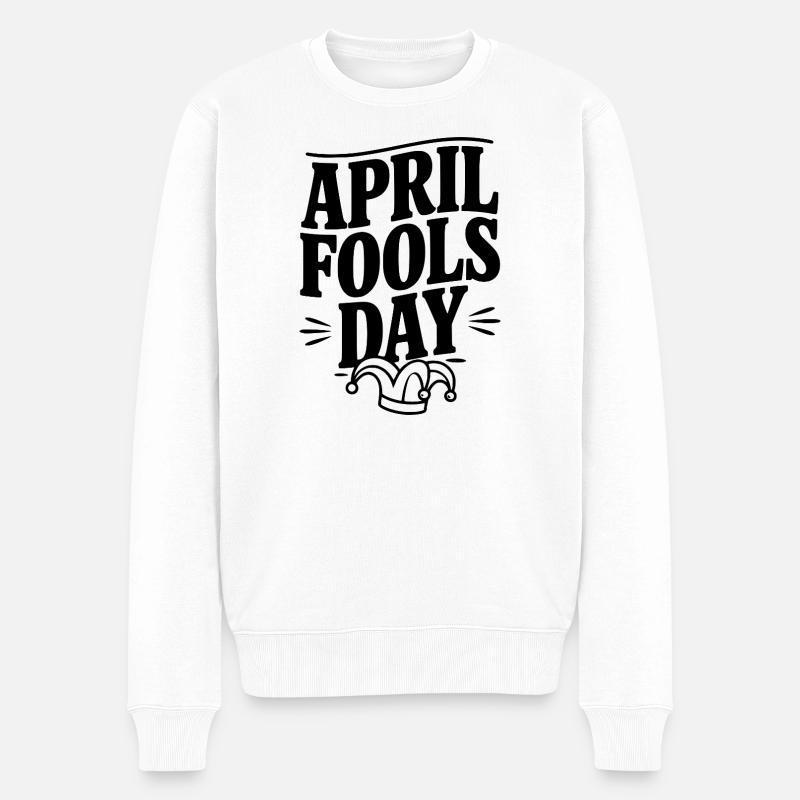 Aprilscherz - Männer Premium Bio Pullover - Weiß