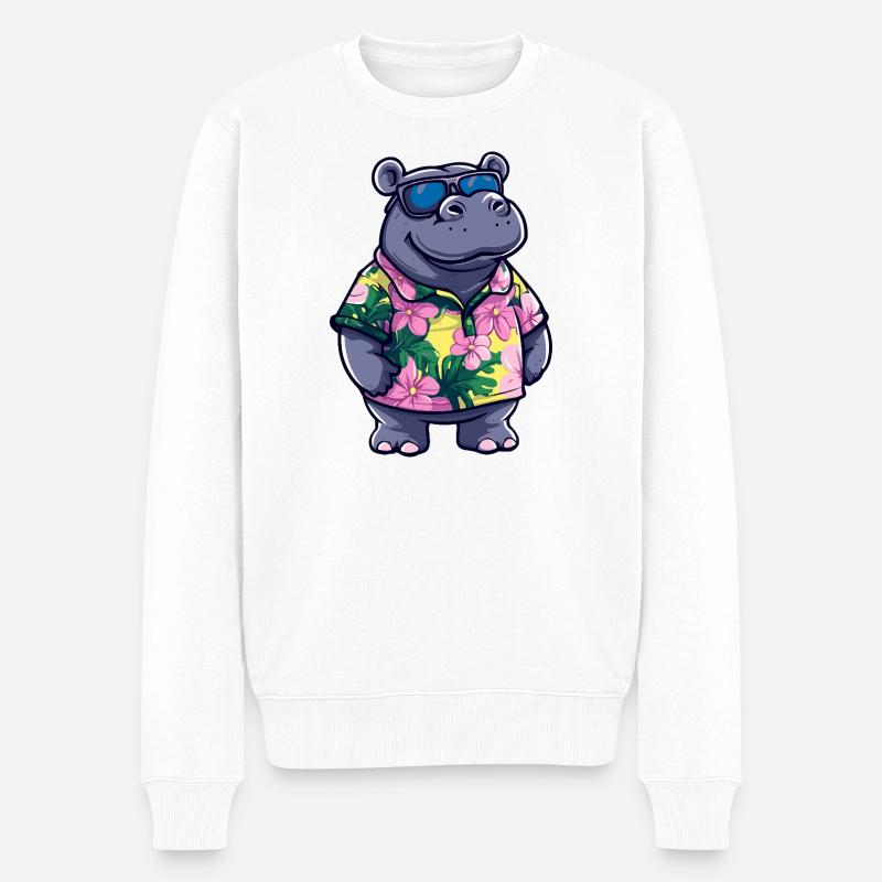 Vacances de bandes dessinées Hippo - Pull Premium bio Homme - blanc