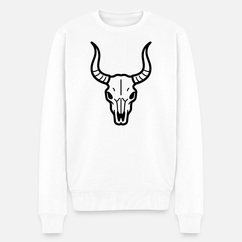 Stierschädel - Männer Premium Bio Pullover - Weiß