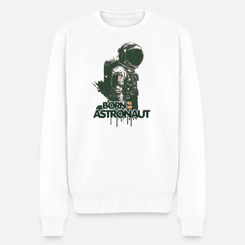 Né Pour Astronaute - Design Spatial - Pull Premium bio Homme - blanc