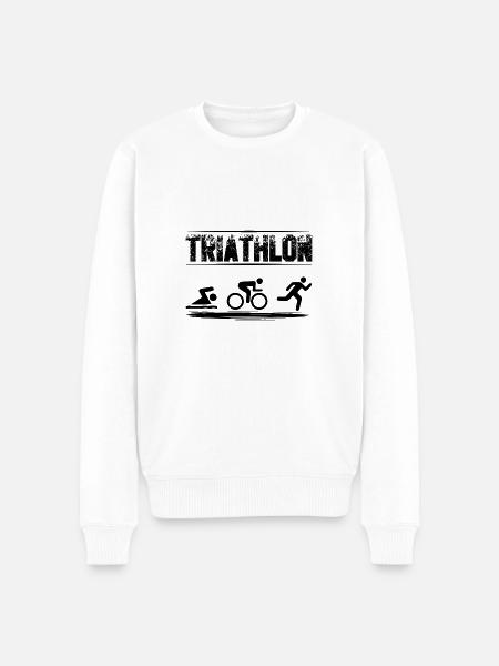 Triathlon - Männer Premium Bio Pullover - Weiß